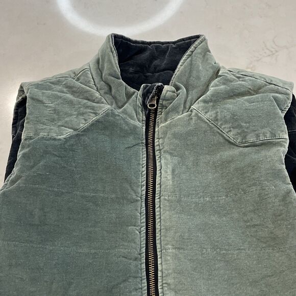 GRAMICCI Womens Medium Corduroy Reversible Full Zip Vest Gray Green Gorpcore - Picture 7 of 16